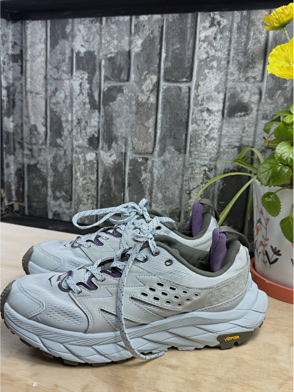 HOKA ONE ONE Anacapa Breeze Low Hiking Shoes Gray/Purple Women's US 7.5 B